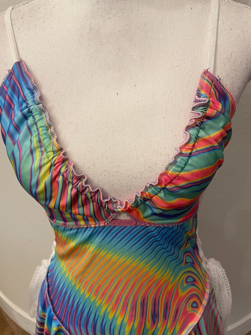 Vibrant Rainbow Swirl Mini Dress - Picture 2 of 6